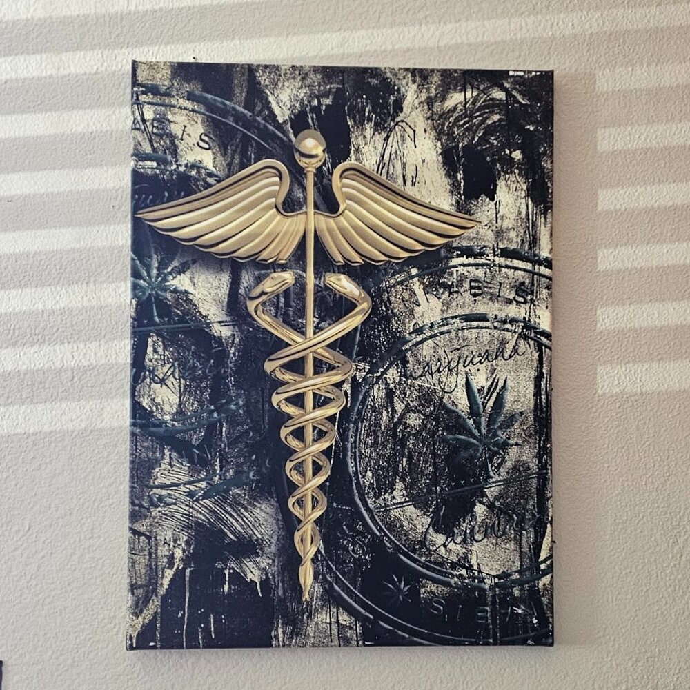 Medical Cannibis Art Print on Canvas 13 X 20